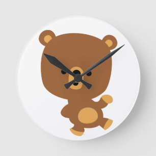 Carton mignon 'Good Vibe' Bear Mur Horloge