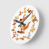 Carton mignon Kangaroos Mandala Horloge murale (Angle)
