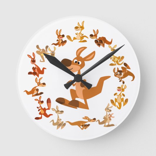 Carton mignon Kangaroos Mandala Horloge murale (Recto)