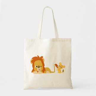 Carton mignon Lion Papa et sac de bébé