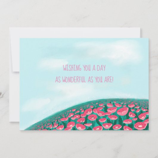 Carton mignon Unicorn rose et carte à menthe (Dos)