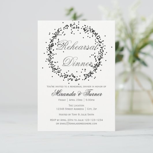 Carton noir - Invitation au dîner de répétition 3x (Debout devant)
