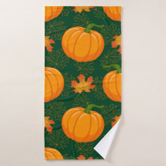 Carton orange Citrouille et érable d'automne tombe