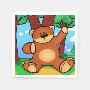 Carton Ours in de weide - Bear in Servet