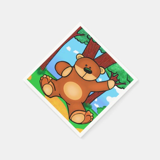 Carton Ours in de weide - Bear in Servet (Hoek)