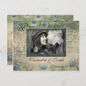 Carton photo de faire-part de peacock (Devant / Derrière)