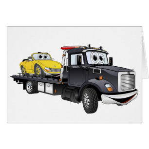 Carton plat du camion à remorque noir