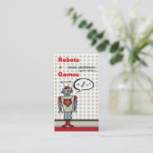 Carton Red Retro Robot Cute Kids Carte de profil (Debout devant)