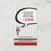 Carton Red Retro Robot Cute Kids Carte de profil (Dos)