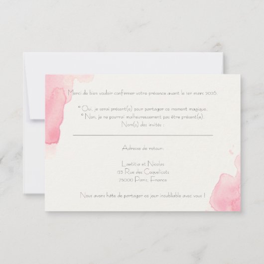 Carton Réponse "Coquelicots" (Dos)