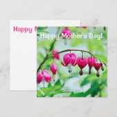 Carton rose Bleeding Carte Fleur Fête des Mères (Devant / Derrière)