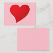 Carton rouge rose mignon carte de la Saint-Valenti (Devant / Derrière)