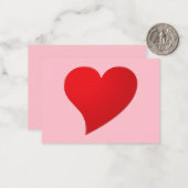 Carton rouge rose mignon carte de la Saint-Valenti (Devant/Arrière en situation)