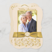 CARTON RUBAN 50e Anniversaire Invitation (Devant / Derrière)