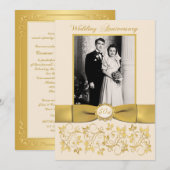 CARTON RUBAN IMPRIMÉ Invitation 50e Anniversaire (Devant / Derrière)