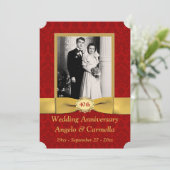 Carton ruban imprimé pour invitation aux 40 ans de (Debout devant)