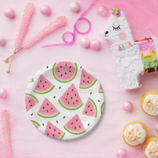 Carton Une pastèque en papier assiettes en forme de melon