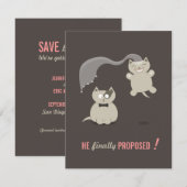 Cartons Animés Drôles de Chats - Invitation à Sauv (Devant / Derrière)