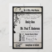 Cartons de billet funky noir pour invitations de m (Devant)