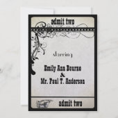Cartons de billet funky noir pour invitations de m (Dos)