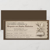 Cartons de billet vintage pour invitations d'anniv (Devant / Derrière)