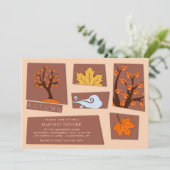 Cartons de Découpe d'Automne Invitation (Debout devant)