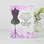 Cartons de invitation de fête Mannequin Confetti d (Debout devant)