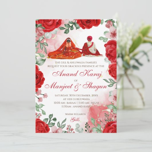 Cartons de mariage Anand Karaj & faire-part de mar (Debout devant)