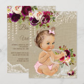 Cartons de mason en jute pour invitations à une ba (Devant / Derrière)