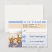 cartons de réponse de mariage avec étoile de mer d (Devant / Derrière)
