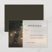 cartons de réponse de mariage guirlandes lumineuse (Devant / Derrière)
