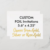 Cartons de véritables invitations en feuille d'or  (Recto/Verso)