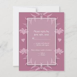 Cartons d'invitation de mariage floral rose RSVP N