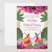 Cartons d'invitation de mariage indien & cartes de (Devant / Derrière)