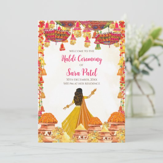 Cartons d'invitation Haldi & invitations Haldi Mar (Debout devant)