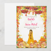 Cartons d'invitation Holud et invitations Haldi (Devant / Derrière)
