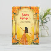Cartons d'invitation Maiyan & invitations Haldi nu (Debout devant)