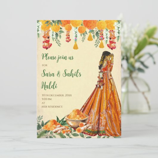 Cartons d'invitation Pithi & invitations Haldi Car (Debout devant)