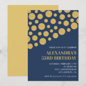 Cartons dorés bleu marine pour 53e invitations d'a (Devant / Derrière)