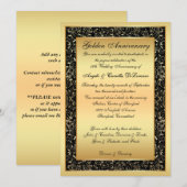 Cartons Ornés Noirs et Dorés Invitation 50e Annive (Devant / Derrière)