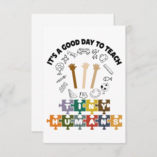 Cartons Réponse 1/4, C'est un bon jour pour apprendre de minuscule (Devant / Derrière)