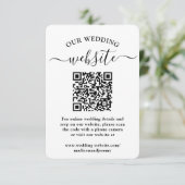 Cartons Réponse 1 Site Web de Mariage avec Code QR Élégant Encadré (Debout devant)