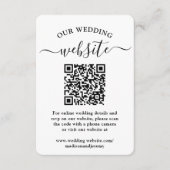 Cartons Réponse 1 Site Web de Mariage avec Code QR Élégant Encadré (Devant)