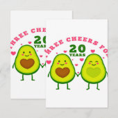 Cartons Réponse 20 ans anniversaire du mariage| cadeau de mari RSV (Devant / Derrière)