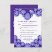 Cartons Réponse 21e anniversaire mariage coeur de fête pourpre (Devant / Derrière)