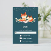 Cartons Réponse 2 mignons petits renards rouges (Debout devant)