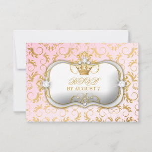 Cartons Réponse 311 baby showers roses divins d'or de Ciao Bella