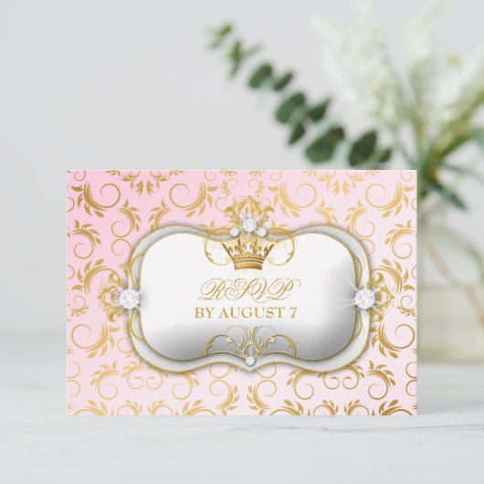 Cartons Réponse 311 Ciao Bella Golden Divine Rose Baby Shower (Debout devant)