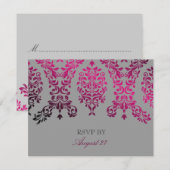 Cartons Réponse 311-Dashing Damask Night Magenta Gris Clair (Devant / Derrière)