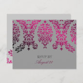 Cartons Réponse 311-Dashing Damask Night Magenta Light Grey (Devant / Derrière)
